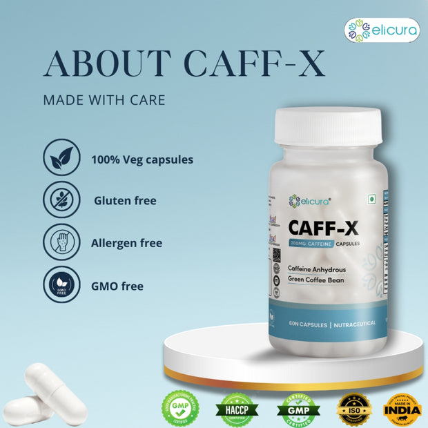 Elicura Caff-X | Energy & Focus Support | 60 Veg Capsules