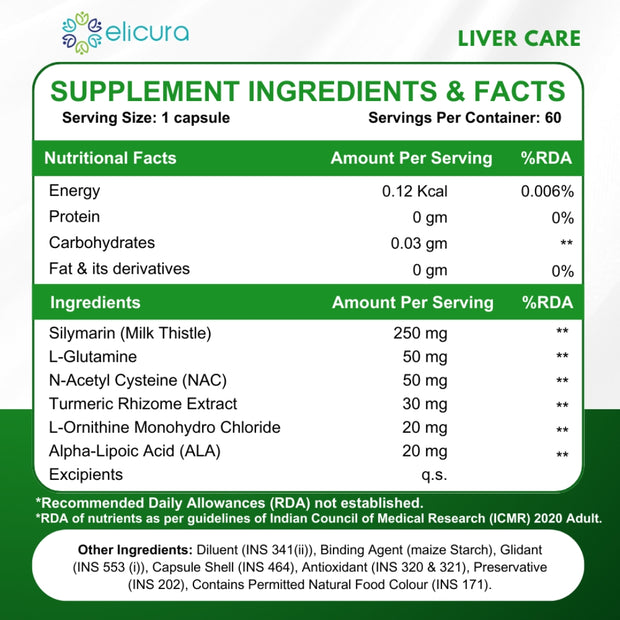 Elicura Liver Care | 60 Veg Capsules