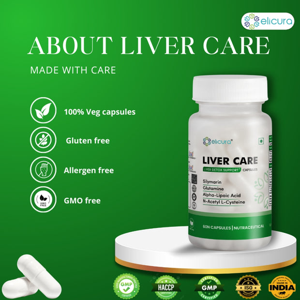 Elicura Liver Care Supplement | 60 Veg Capsules