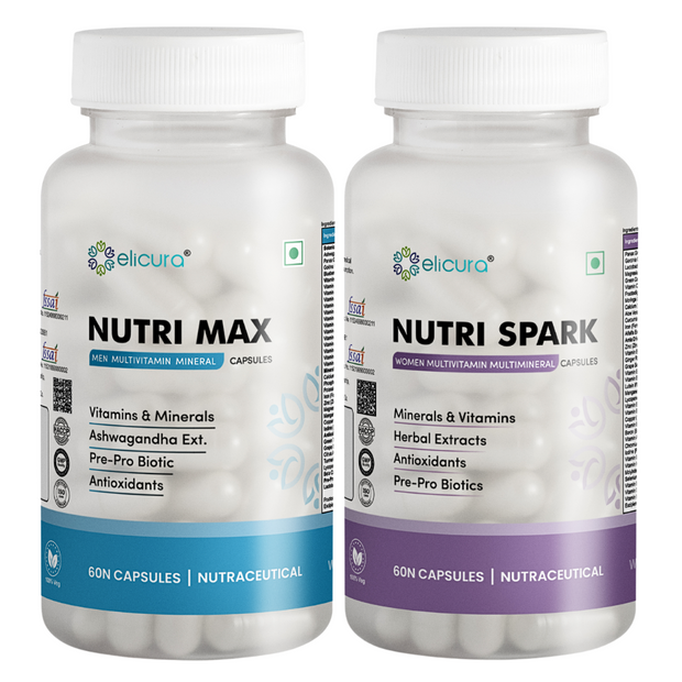 Elicura NutriMax & NutriSpark Bundle – Multivitamins for Men & Women