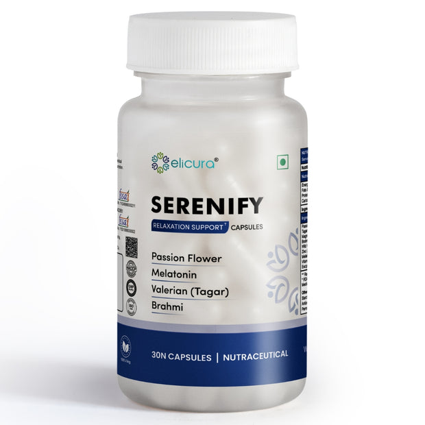 Elicura Serenify Stress Ease Supplement | 30 Veg Capsules