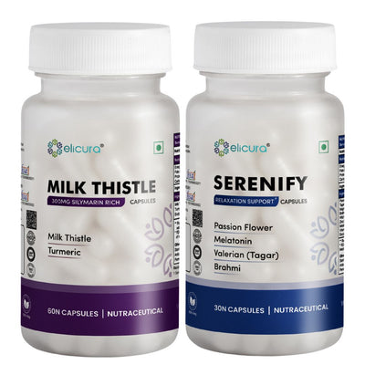 Elicura Serenify & Milk Thistle Combo – Stress Relief & Liver Support